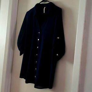 New women chiffon blouse. Blue navy color